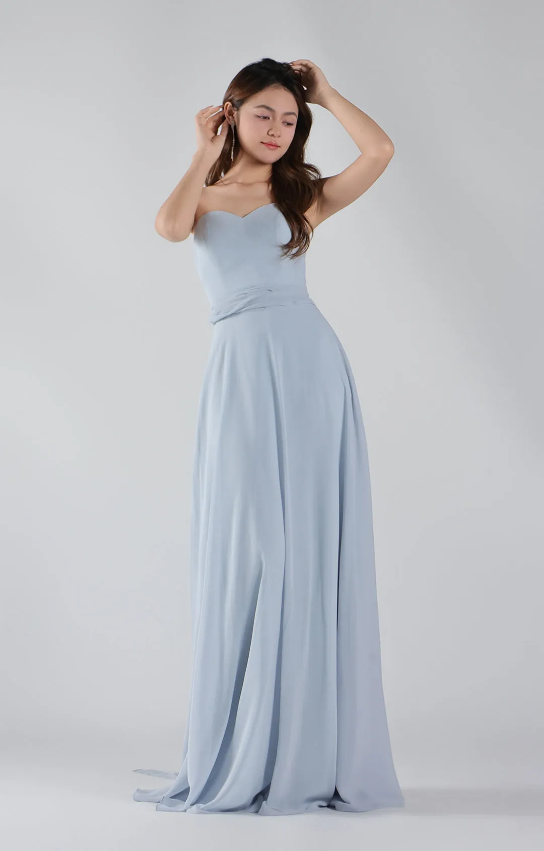 Tie Detail Sweetheart Neck Pleated A-line Dresses