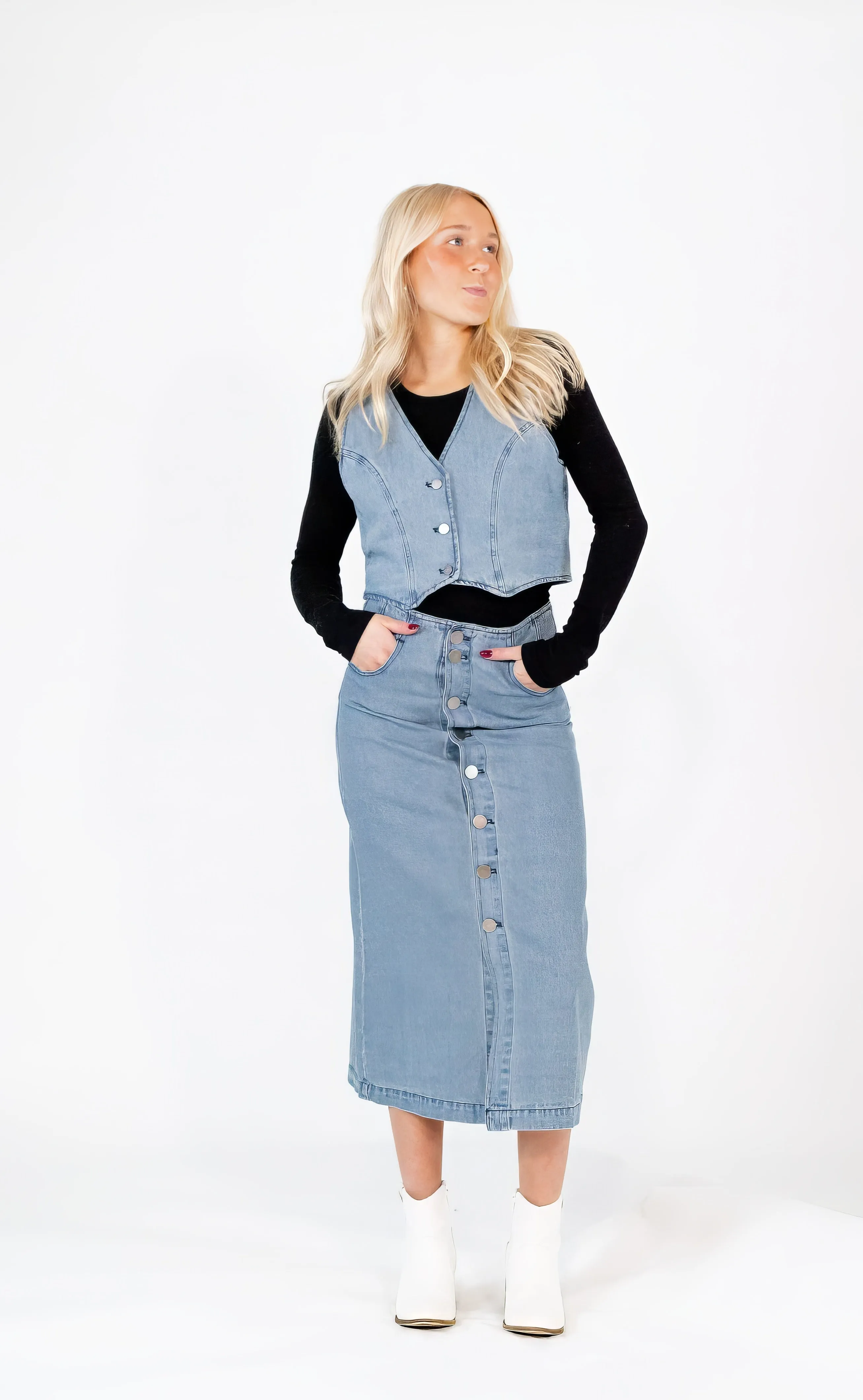 Virginia Button Down Skirt