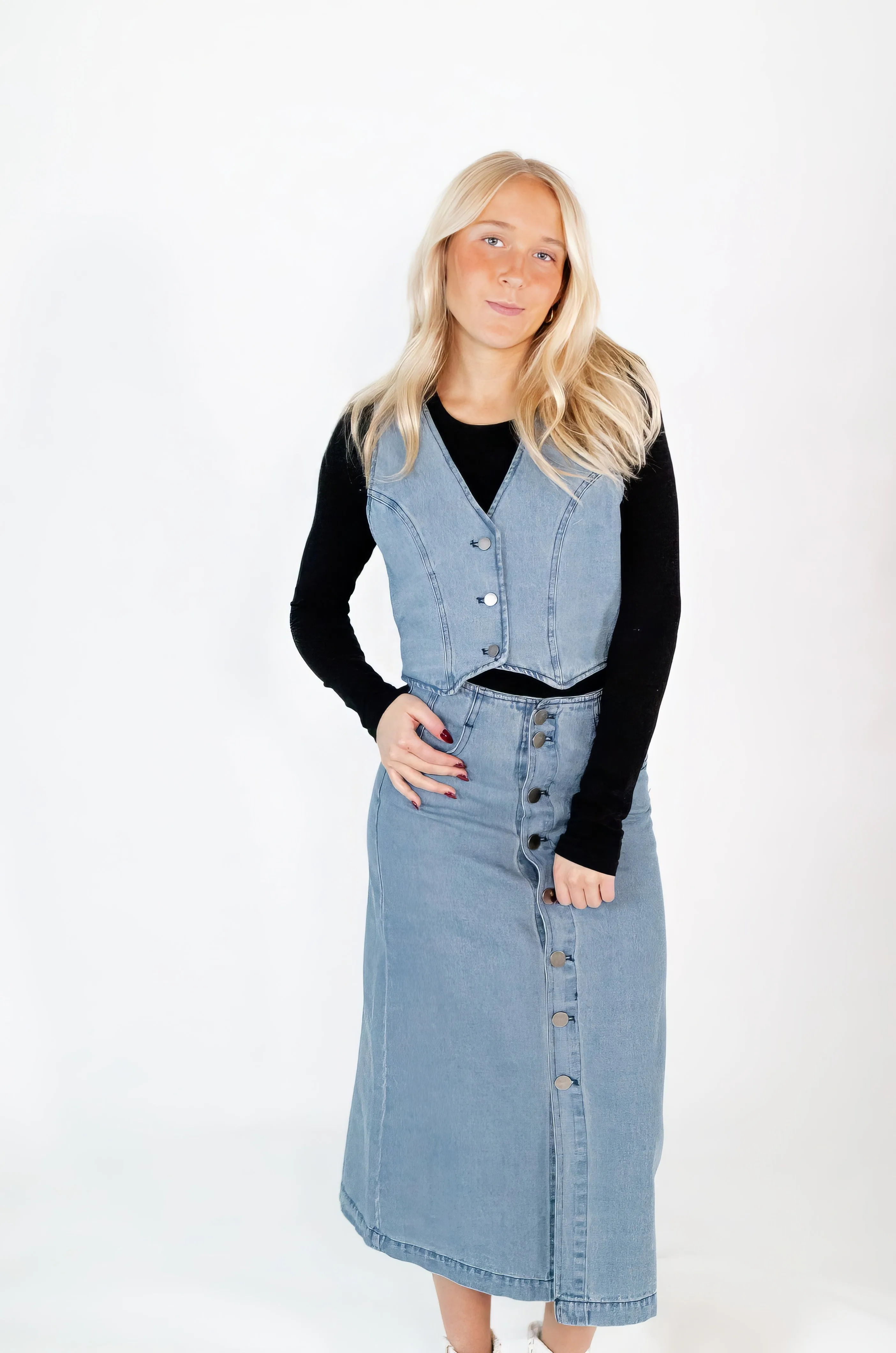 Virginia Button Down Skirt