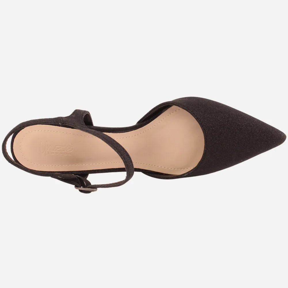 Women "Naya" matt glossy ankle strap sandals