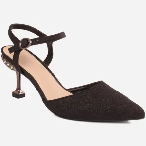 Women "Naya" matt glossy ankle strap sandals