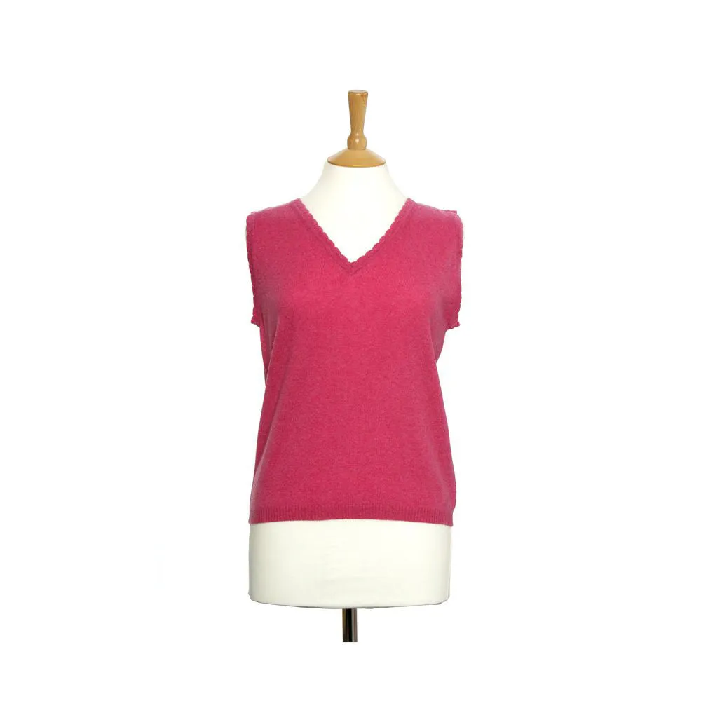 Women's Cashmere V Neck Vest Top
