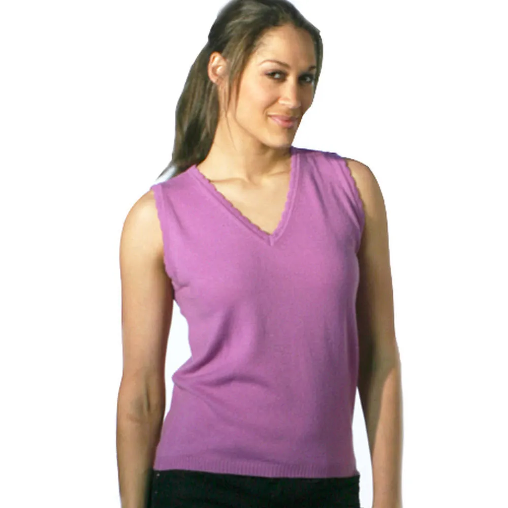 Women's Cashmere V Neck Vest Top