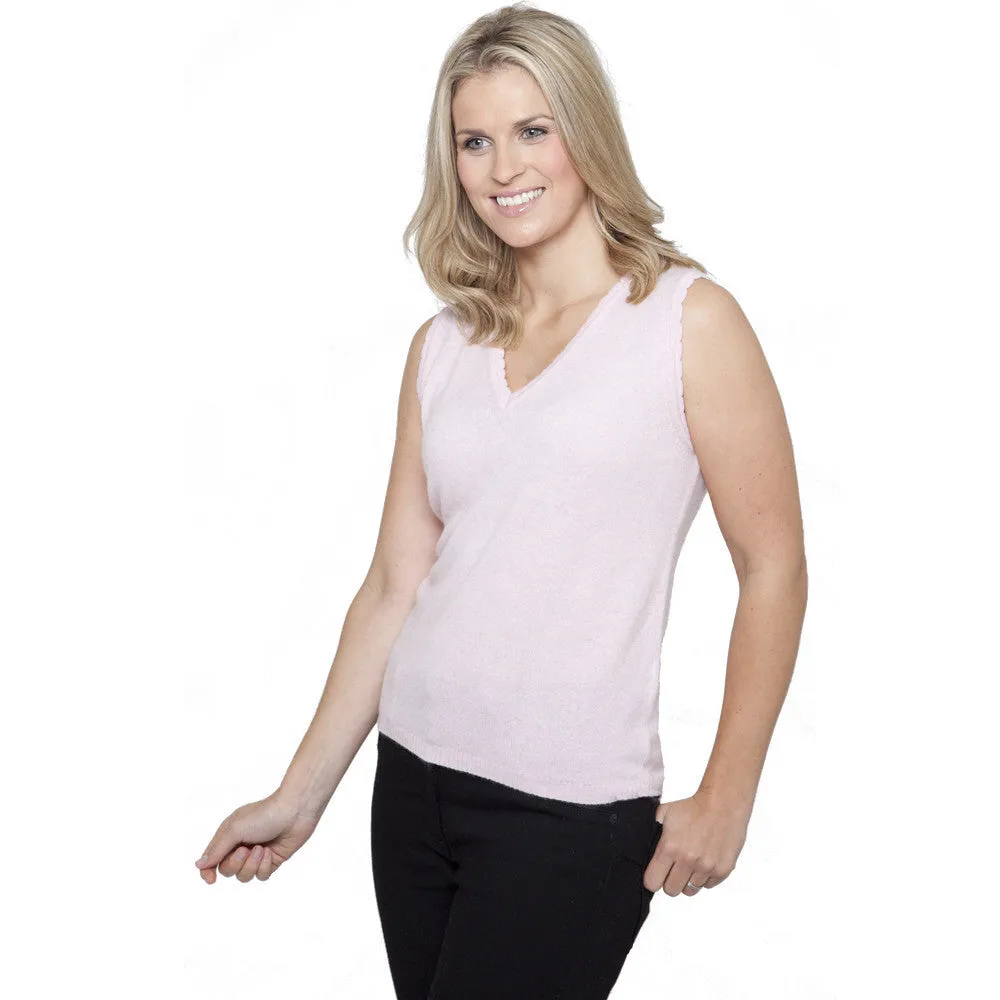 Women's Cashmere V Neck Vest Top
