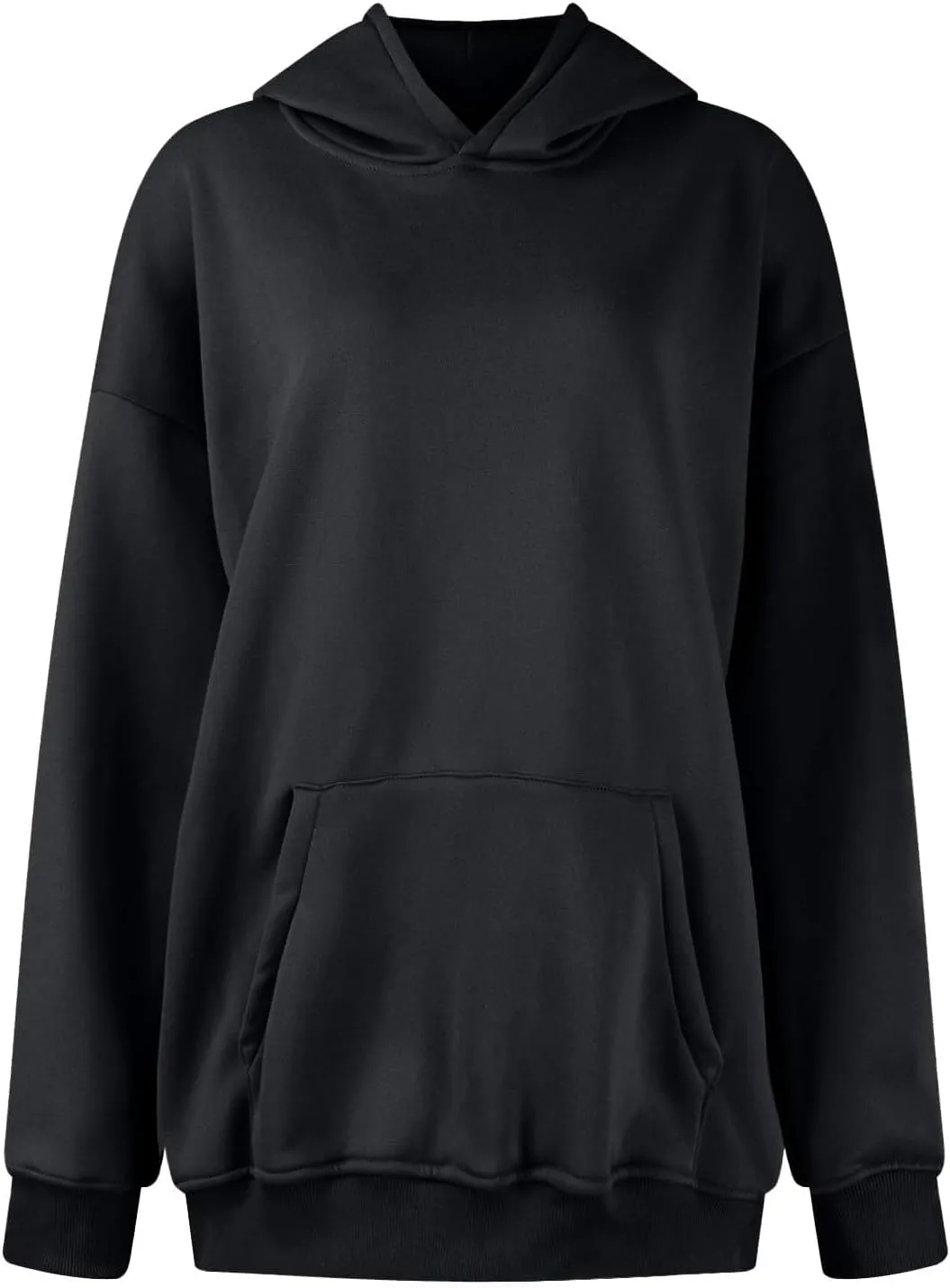 Womens Oversized Hoodies Causal Long Sleeve Fleece Hooded Sweatshirt Comfy Solid Color Pullover Tops Fall Outfits