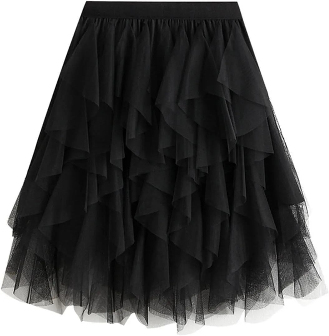 Women's Summer Elastic Waist Bohemian Print Beach Outfits High Waist Casual Maxi Skirt A-Line Tiered Long Skirt
