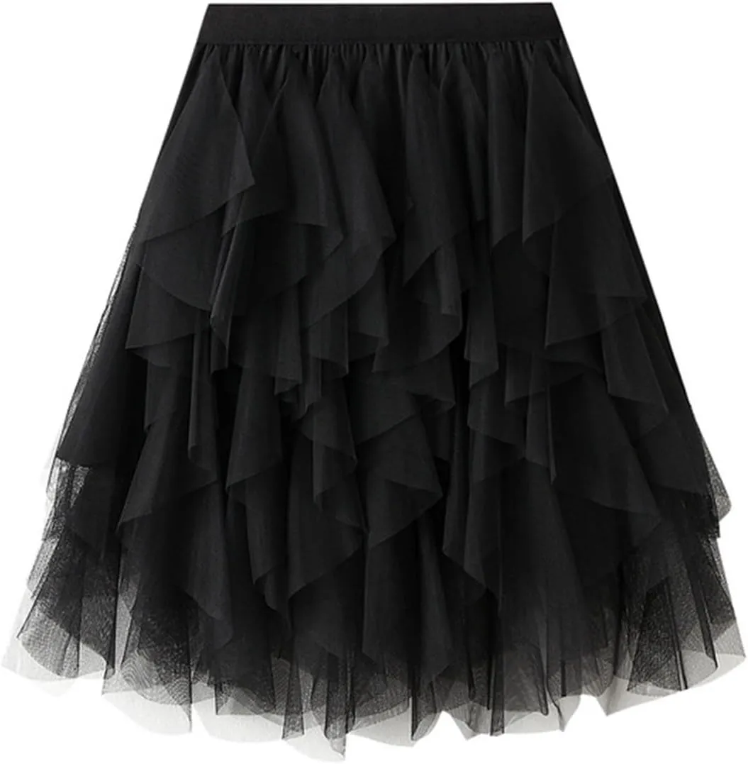 Women's Summer Elastic Waist Bohemian Print Beach Outfits High Waist Casual Maxi Skirt A-Line Tiered Long Skirt