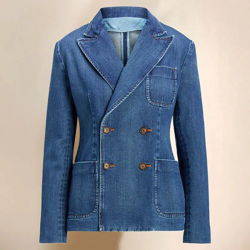 Women's Vintage Elegance Cotton Blazer