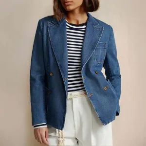 Women's Vintage Elegance Cotton Blazer