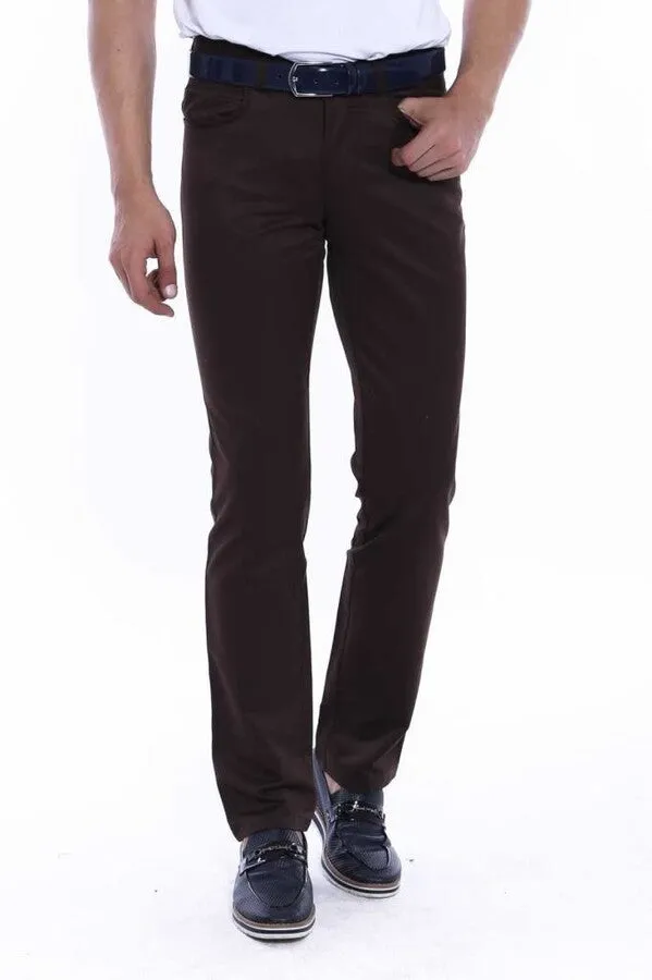 WSS Suede Dark Brown Men Jeans  - Singen