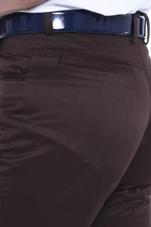 WSS Suede Dark Brown Men Jeans  - Singen