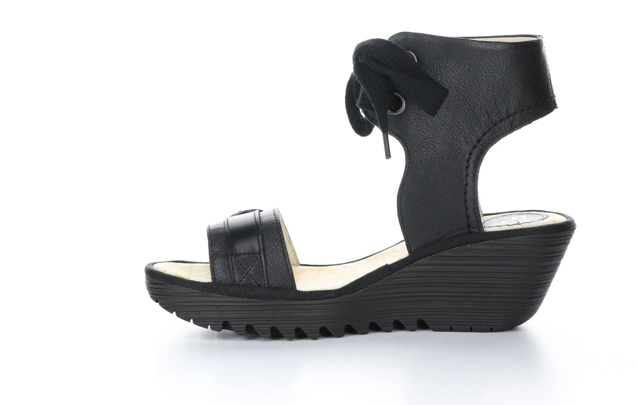 YAJE301FLY Black Ankle Strap Sandals