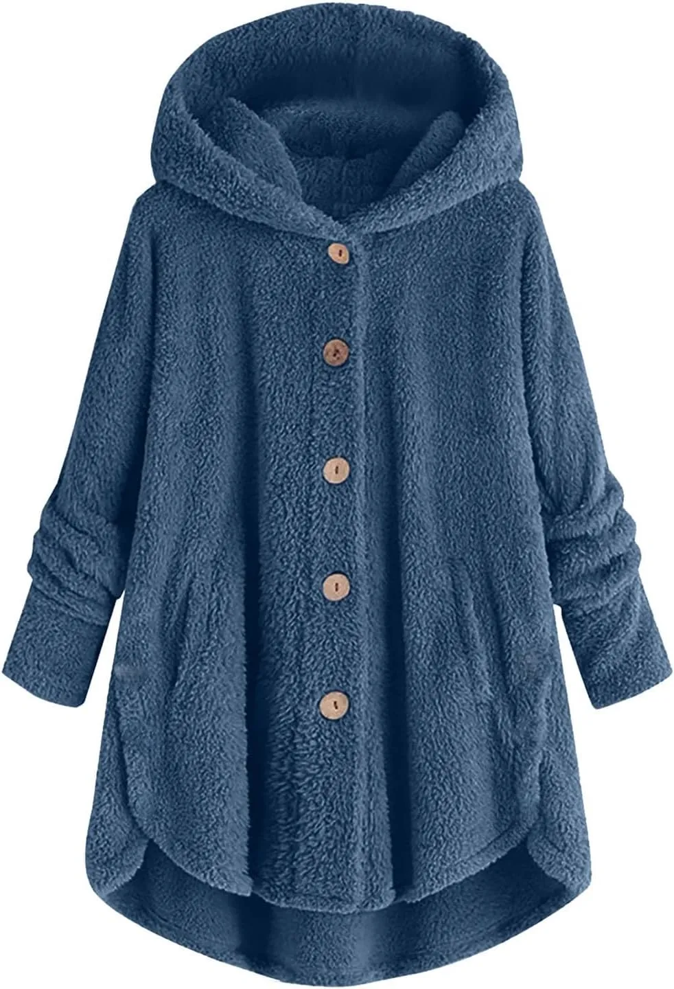 YRAETENM Womens Fuzzy Fleece Sherpa Hoodies Oversized Warm Winter Coats Soft Button down Long Jackets Cardigan with Pockets