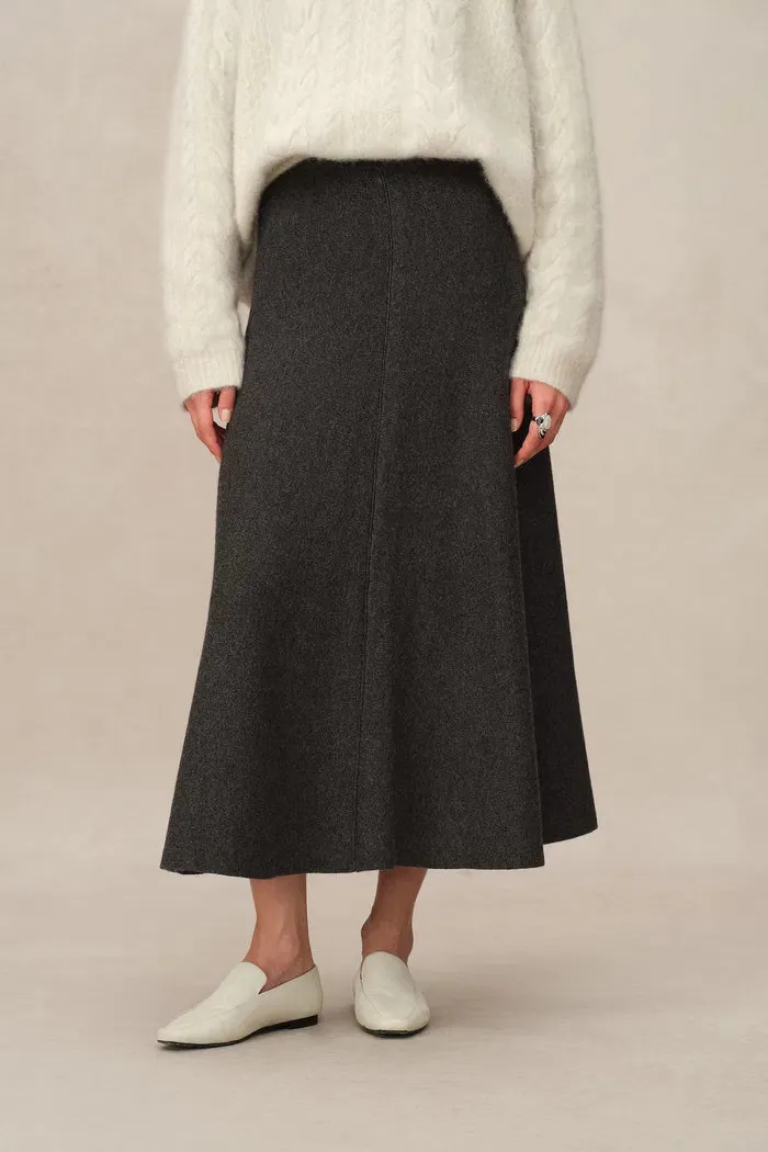 Zephyra Flared Skirt in Merino Wool Knit