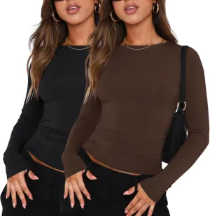 ZHENWEI Crop Workout Tops for Women Pack Summer Short Sleeve Gym Athletic Compression Shirts Cute Tight Basic Tops Tee