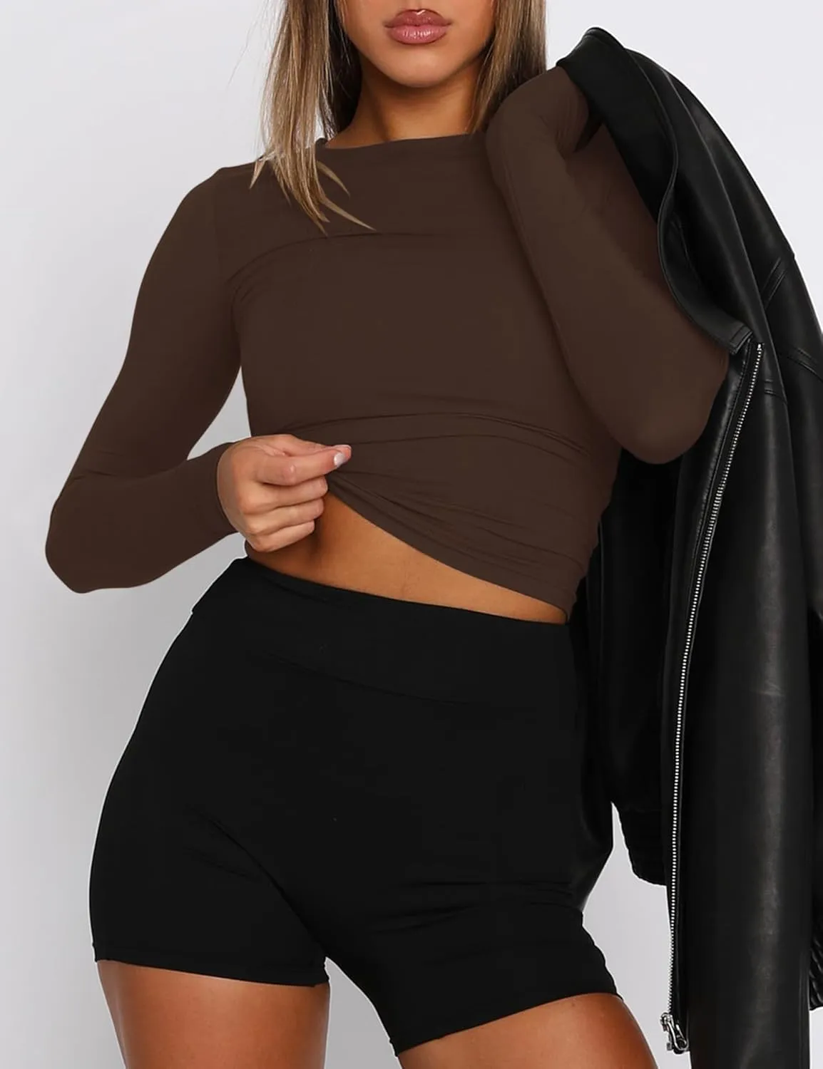 ZHENWEI Crop Workout Tops for Women Pack Summer Short Sleeve Gym Athletic Compression Shirts Cute Tight Basic Tops Tee